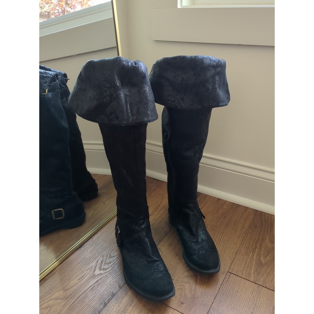 Vintage Luxury‎  Women's Tall Italian Leather Velvet Lined Boots Size 7